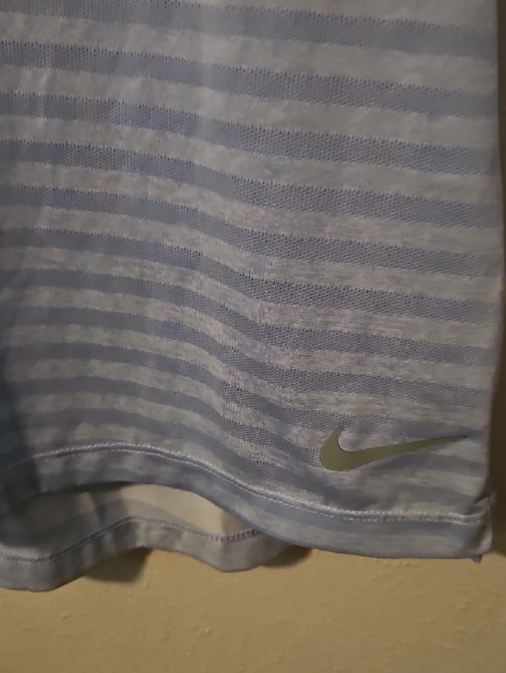 Nike Light Blue Striped Sleeveless Polo TopL